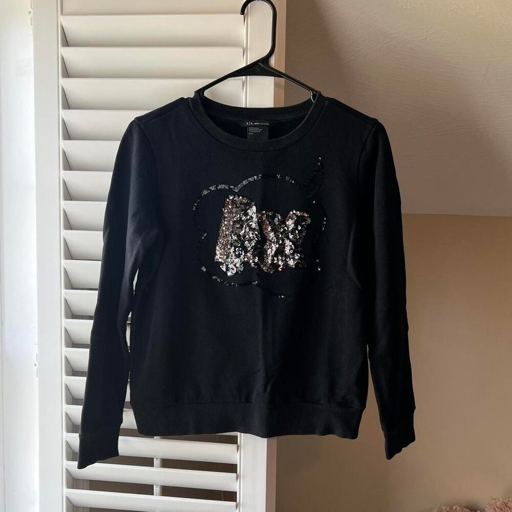 Ax armani exchange black sequin sweatshirt